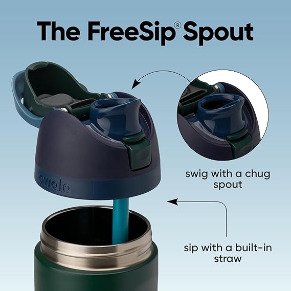 Owala FreeSip Insulated Stainless Steel Water Bottle with Straw, BPA-Free Sports Water Bottle, Great for Travel, 24 Oz, Lost Signal